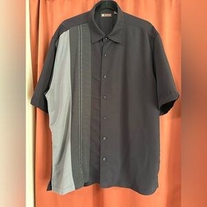 Centro Bowling Shirt Short Sleeve Black & Grey Men’s XL